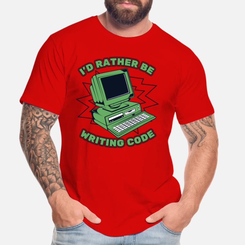 I'd Rather Be Writing Code Developer Coder Männer Premium Bio T-Shirt