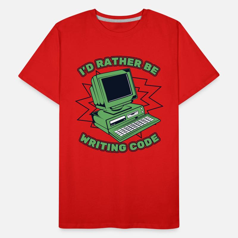 I'd Rather Be Writing Code Developer Coder Männer Premium Bio T-Shirt