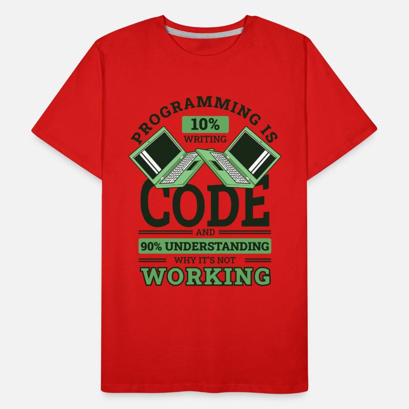 Programming 10% Writing 90% Not Working Coder Männer Premium Bio T-Shirt