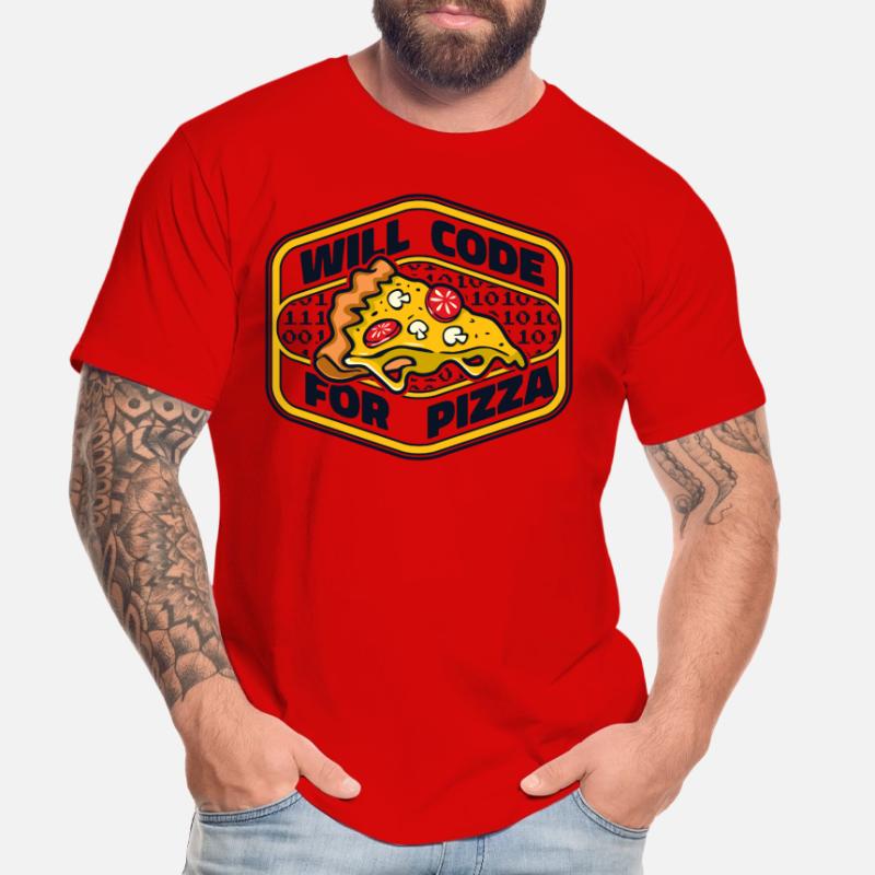 Will Code For Pizza Developer Coder Programmer T-shirt bio Premium Homme