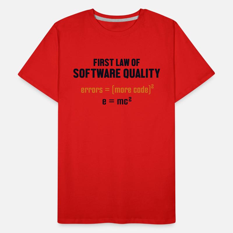 First Law of Software Quality Developer Coder Männer Premium Bio T-Shirt