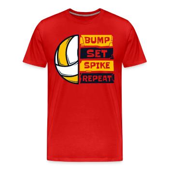 Bump Set Spike Repeat Volleyballfreak Volleyball - Männer Premium Bio T-Shirt - Rot - Vorne - Damien (186cm)