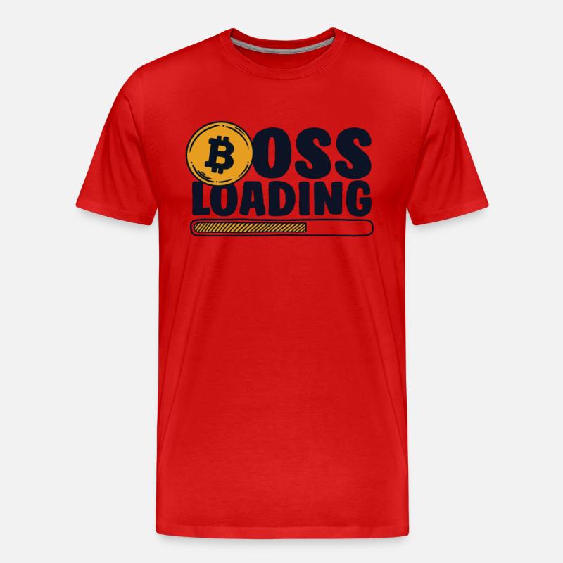 Loading Crypto Kryptowährung Blockchain - Männer Premium Bio T-Shirt - Rot