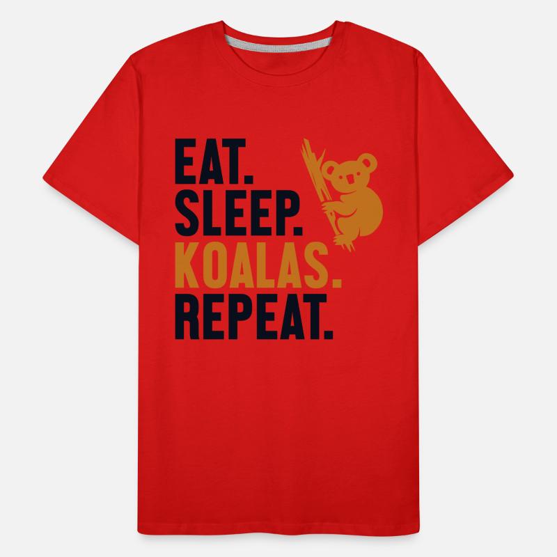 Manger Dormir Koalas Répéter Koalabear Eucalyptus T-shirt bio Premium Homme