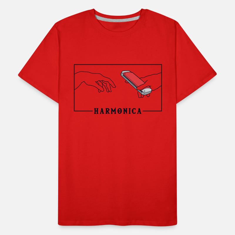 Michel-Ange Création de la bouche d’harmonica d’Adam T-shirt bio Premium Homme