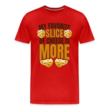 Meine Lieblingskäsescheibe ist eher Maker Queso - Männer Premium Bio T-Shirt - Rot - Vorne - Damien (186cm)