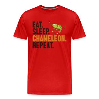 Manger Dormir Caméléon Répéter Voilé Panther Amant - T-shirt bio Premium Homme - rouge - Devant - Damien (186cm)