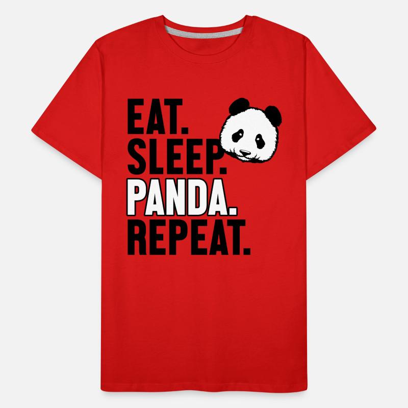 Manger Dormir Panda Répéter Panda Ours Ami Géant T-shirt bio Premium Homme