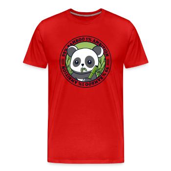 99% Bambus 1% Ehrgeiz Panda Bär Freund Liebhaber - Männer Premium Bio T-Shirt - Rot - Vorne - Damien (186cm)