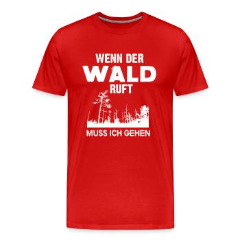 Wald - Männer Premium Bio T-Shirt - Rot - Vorne - Damien (186cm)