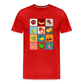 fruits - T-shirt bio Premium Homme - rouge - Devant - Damien (186cm)