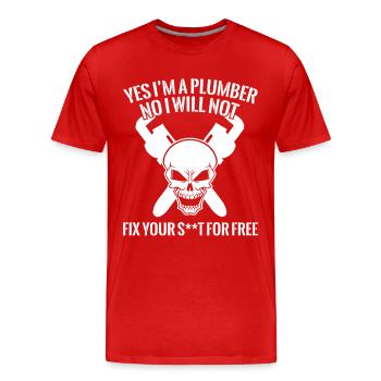 Klempner - Installateur - Geschenk - Männer Premium Bio T-Shirt - Rot - Vorne - Damien (186cm)