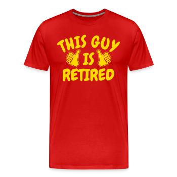 Pension de retraite de retraite des retraités - T-shirt bio Premium Homme - rouge - Devant - Damien (186cm)