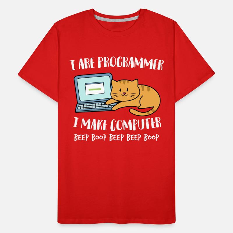 Je suis programmeur ordinateur drôle chat Beep Boop T-shirt bio Premium Homme