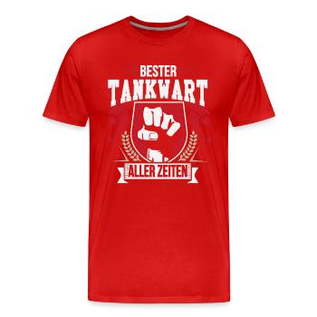 Bester Tankwart aller Zeiten - Männer Premium Bio T-Shirt - Rot - Vorne - Damien (186cm)