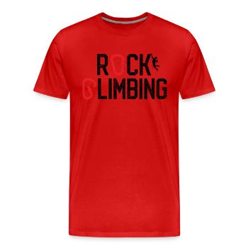 Escalade, escalade et rocher T-shirt - T-shirt bio Premium Homme - rouge - Devant - Damien (186cm)