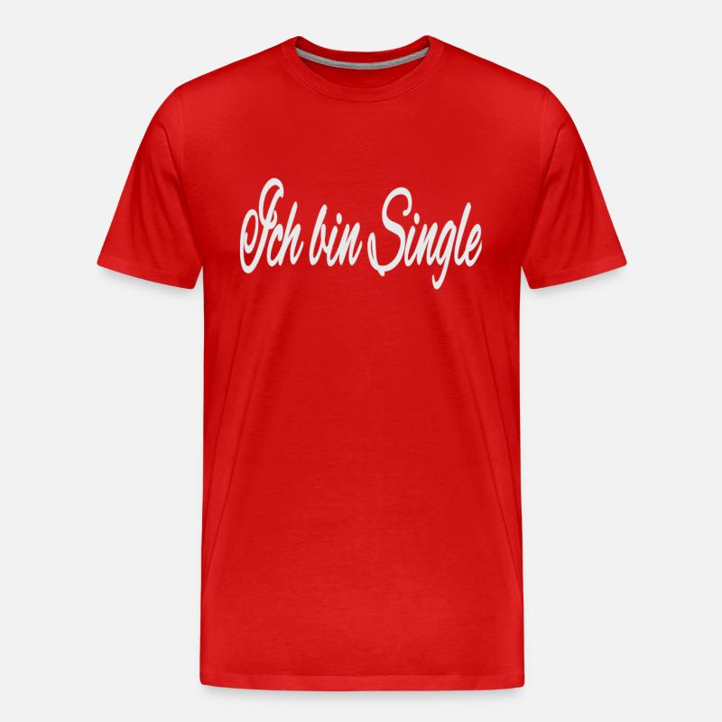 Ich bin Single - Männer Premium Bio T-Shirt - Rot