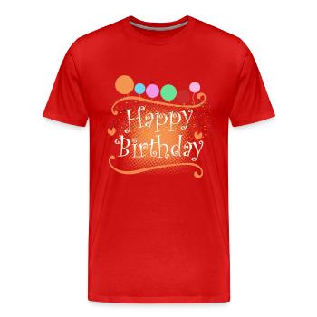 Joyeux anniversaire - T-shirt bio Premium Homme - rouge - Devant - Damien (186cm)