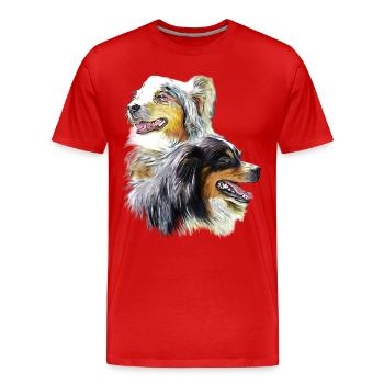 bergers australiens - T-shirt bio Premium Homme - rouge - Devant - Damien (186cm)