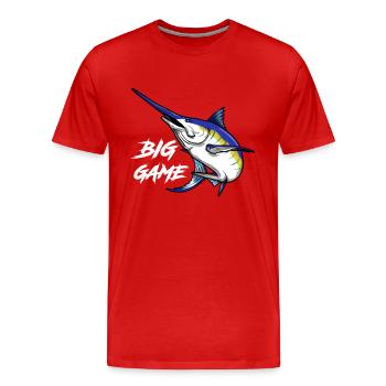 Big Game Fishing - Men's Premium Organic T-Shirt - red - Front - Damien (186cm)