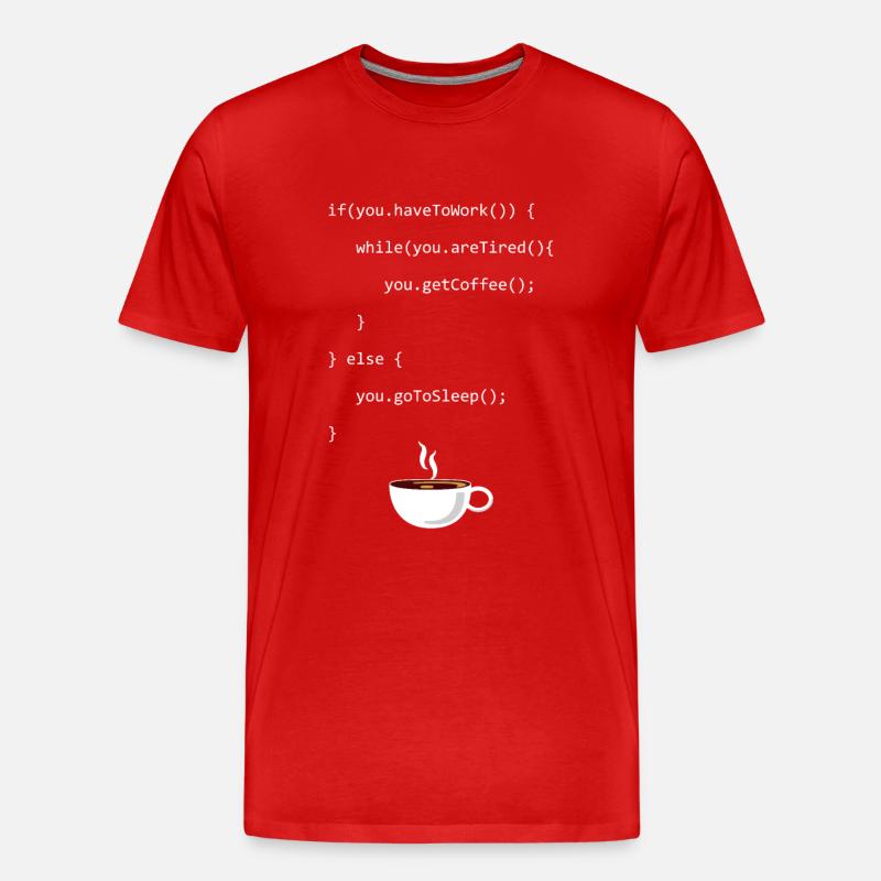Programming Coffee Softwareingenieur Developer - Männer Premium Bio T-Shirt - Rot