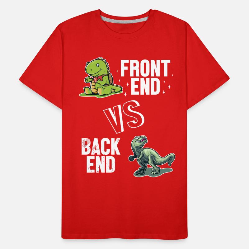 Frontend vs. Backend Developer Developer Coder Männer Premium Bio T-Shirt