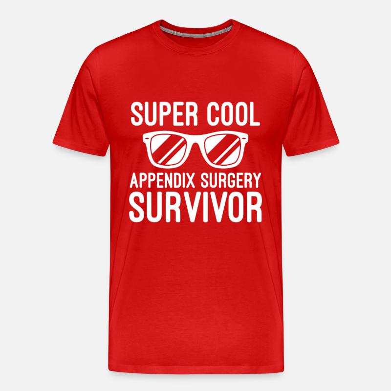 Appendicitis appendix surgery inflammation - Men's Premium Organic T-Shirt - red