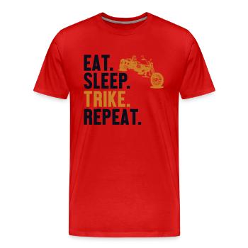 Manger Dormir Tricycle Répéter Tricycle Moto - T-shirt bio Premium Homme - rouge - Devant - Damien (186cm)