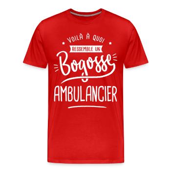 bogosse ambulancier cadeau humour ambulancier - T-shirt bio Premium Homme - rouge - Devant - Damien (186cm)