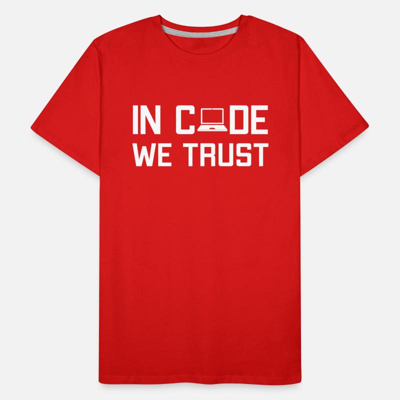 In Code We Trust Full Stack Coder Software Men's Premium Organic T-Shirt