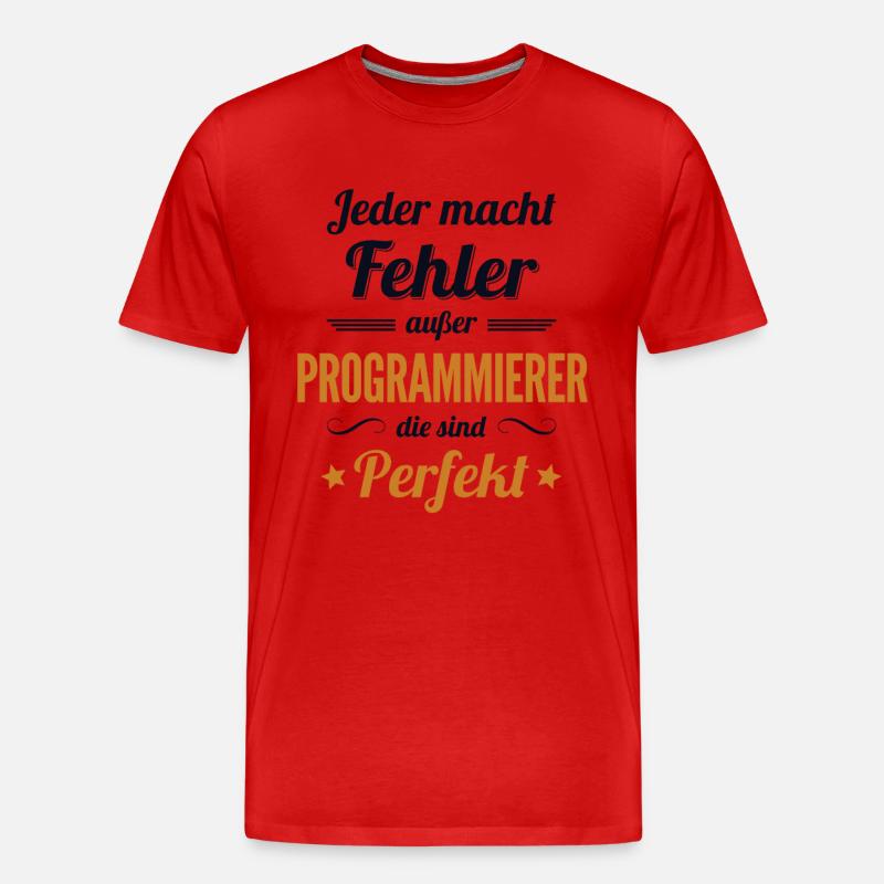 Programmierer sind Perfekt Developer Coder - Männer Premium Bio T-Shirt - Rot