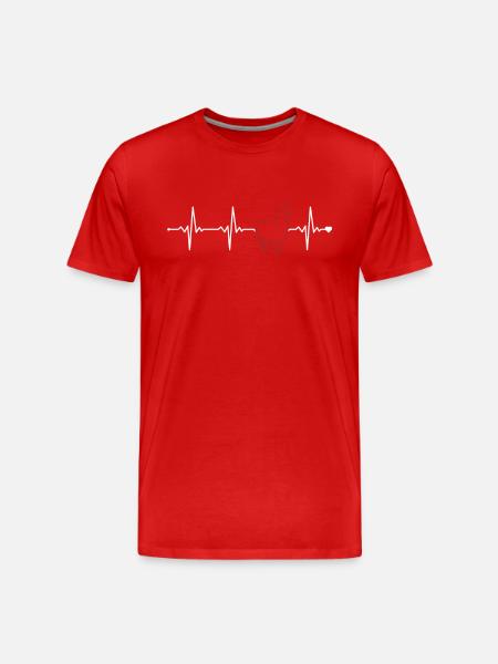 Alpaca Heartbeat Pako Lama Huacaya Alpaca Opdrætter - Herre Premium T-shirt økologisk - rød