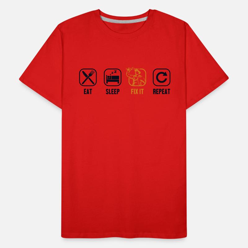 Eat Sleep Fix It Repeat Mechatronics Engineer Men's Premium Organic T-Shirt