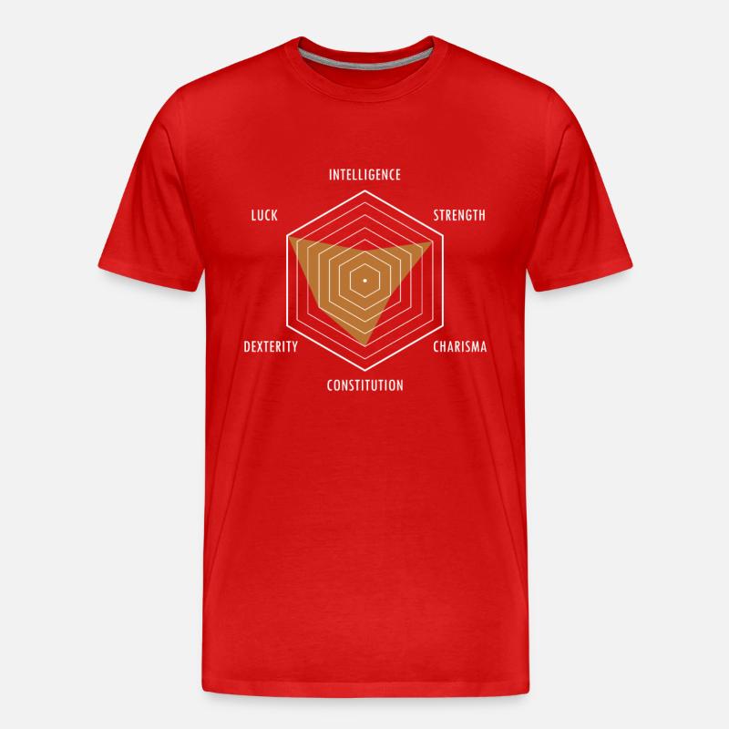 Character Stats PnP RPG Rollenspiel Tabletop Pen - Männer Premium Bio T-Shirt - Rot