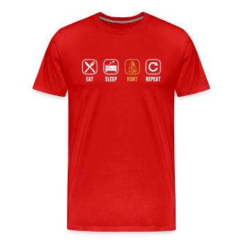 Eat Sleep Hunt Repeat Arrowhead Hunter - Männer Premium Bio T-Shirt - Rot - Vorne - Damien (186cm)