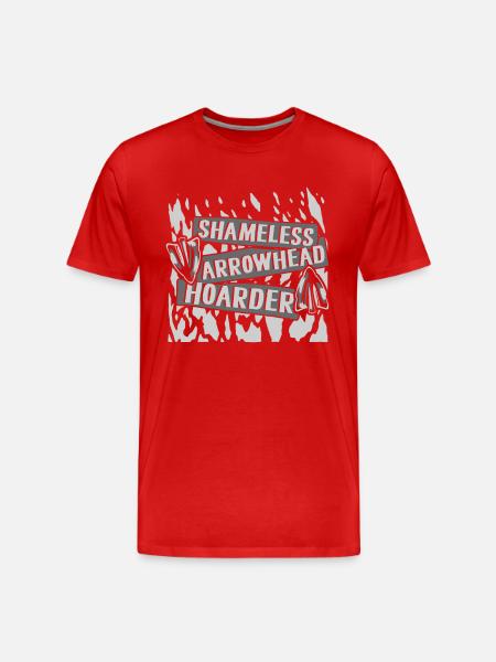 Shameless Arrowhead Hoarder Jagdspitzen - Männer Premium Bio T-Shirt - Rot