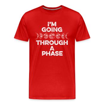 Je traverse une phase Cosmologiste du ciel étoilé - T-shirt bio Premium Homme - rouge - Devant - Damien (186cm)