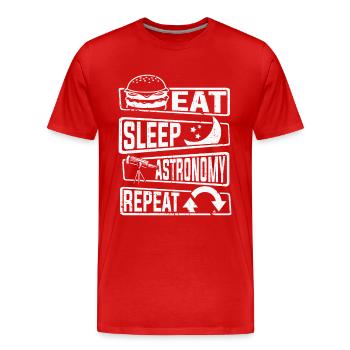 Manger dormir Astronomie Répéter Astronomie Photographe - T-shirt bio Premium Homme - rouge - Devant - Damien (186cm)