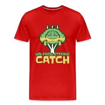 Une grenouille ettable capture têtard rainette - T-shirt bio Premium Homme - rouge - Devant - Damien (186cm)