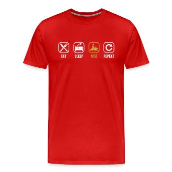 Eat Sleep Ride Repeat Snowmobile Motorschlitten - Männer Premium Bio T-Shirt - Rot - Vorne - Damien (186cm)