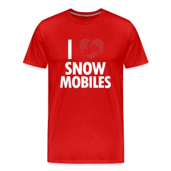 J’adore Motoneige Moto Motoneige Motoneige - T-shirt bio Premium Homme - rouge - Devant - Damien (186cm)
