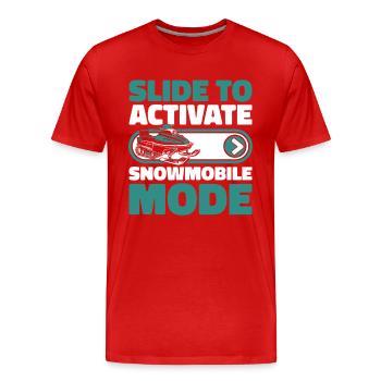 Slide To Activate Snowmobile Mode Motorschlitten - Männer Premium Bio T-Shirt - Rot - Vorne - Damien (186cm)