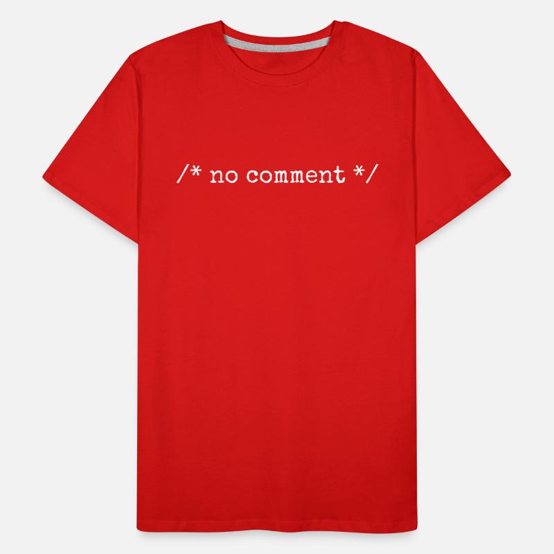 No Comment Developer Softwareentwickler Coder Männer Premium Bio T-Shirt