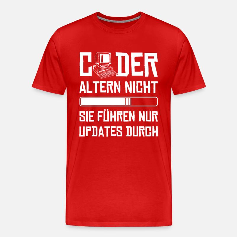 Coder Altern Nicht Developer Softwareingenieur - Männer Premium Bio T-Shirt - Rot
