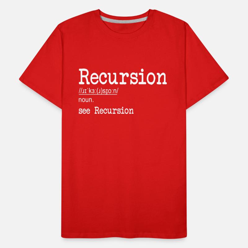Récursion Définition Développeur Codeur Programmeur T-shirt bio Premium Homme