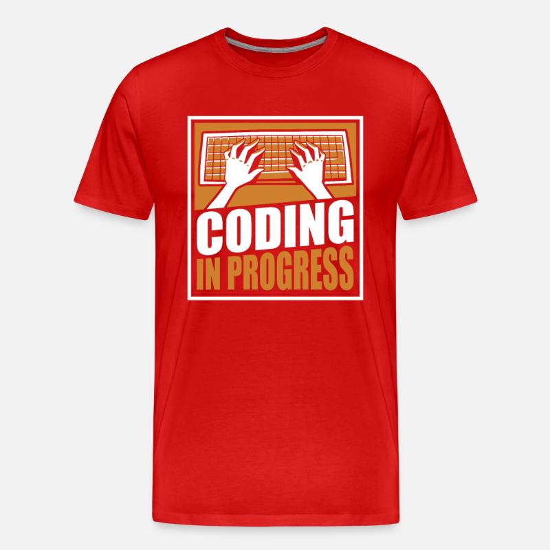 Coding In Progress Softwareingenieur Developer - Männer Premium Bio T-Shirt - Rot