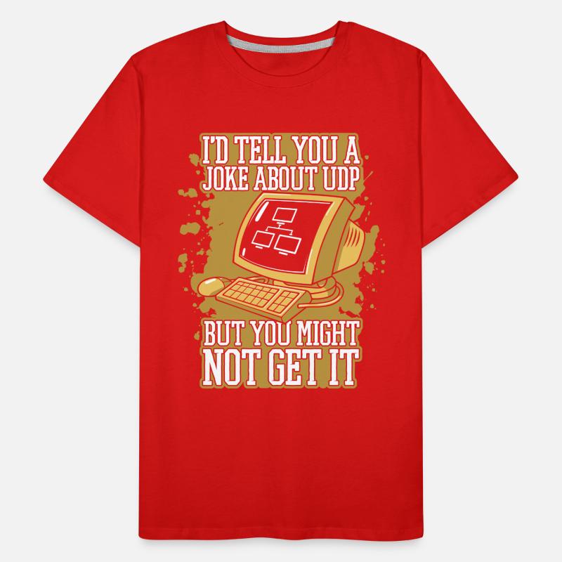 Je vous raconterais une blague sur UDP Developer Coder T-shirt bio Premium Homme