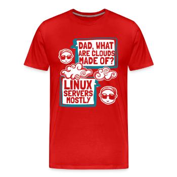Dad What Are Clouds Made Of Developer Coder - Männer Premium Bio T-Shirt - Rot - Vorne - Damien (186cm)