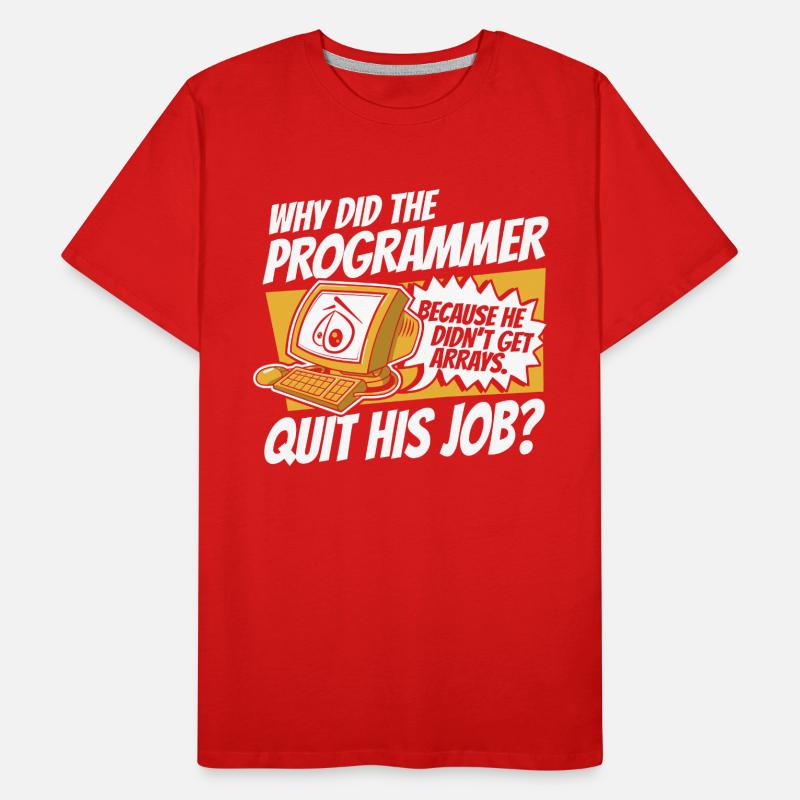 Why Did Programmer Quit Job Developer Coder Men's Premium Organic T-Shirt