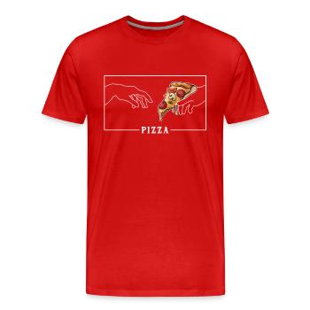 Michelangelo Création d’Adam Pizza Pizza - T-shirt bio Premium Homme - rouge - Devant - Damien (186cm)